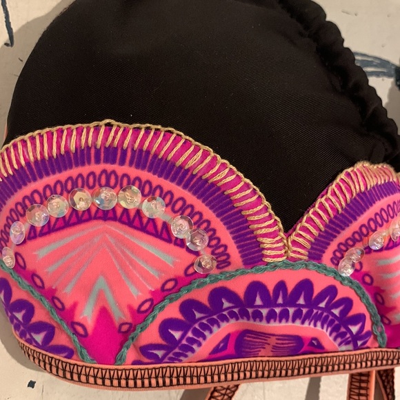 - AGUAMIEL mega push-up full coverage string bikini hand sewn beading Size M - Picture 5 of 9